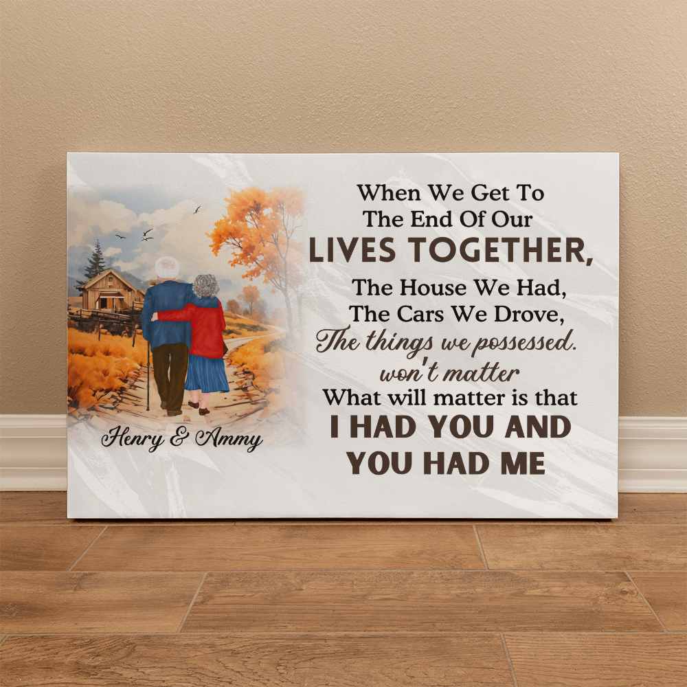 Together to the End - Gallery Wrapped Canvas | Personalized Couple Wall Art, Anniversary & Grandparent Gift