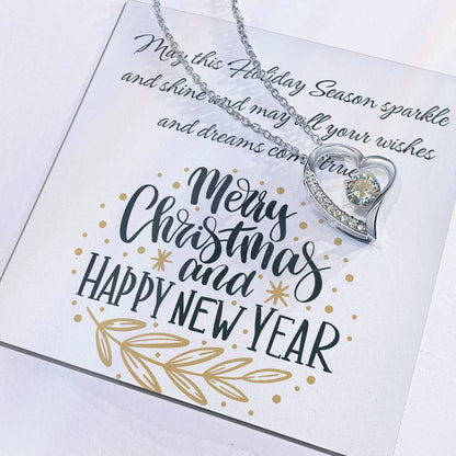 Forever Love Necklace with Merry Christmas and Happy New Year message card