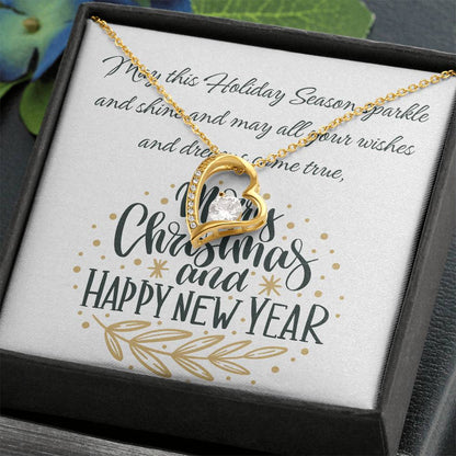 Forever Love Necklace with Merry Christmas and Happy New Year message card