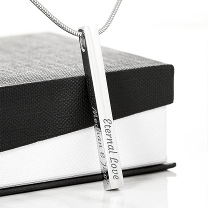 To My Wife – Engraved 4-Sided Stick Necklace | Personalized Romantic Gift by ShineOn Fulfillment