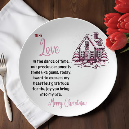 10” Plate To my Love Merry Christmas