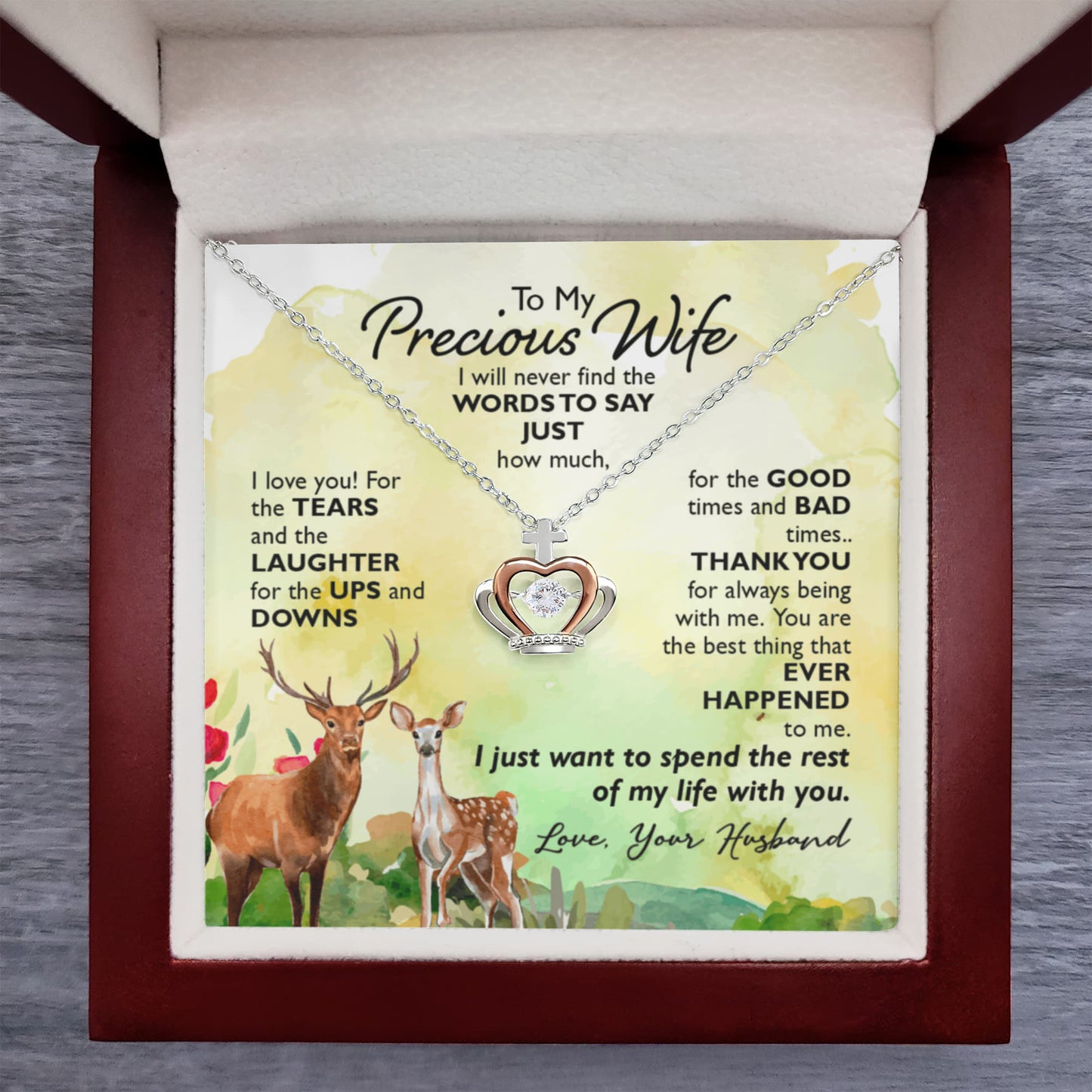 Crown Pendant Necklace To my precious Wife
