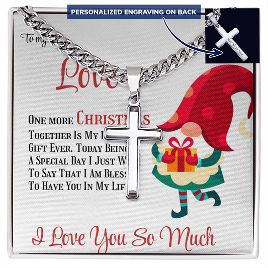 Personalized Cross with Cuban Link Chain Gift to Love