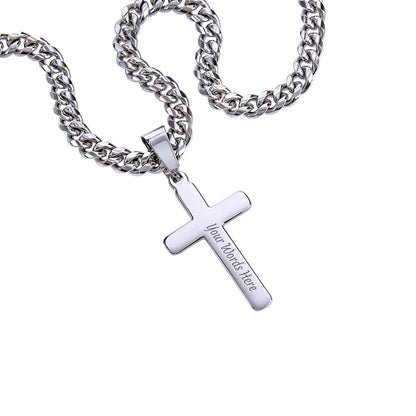 Personalized Cross with Cuban Link Chain Gift to Love