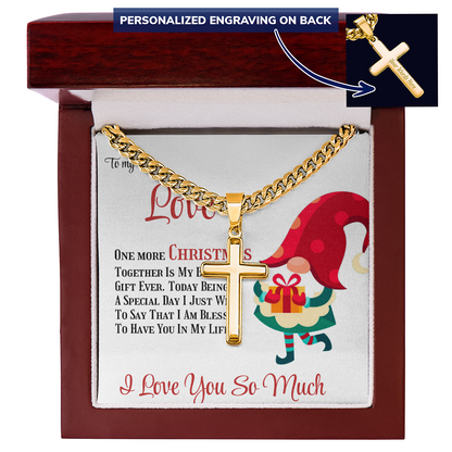 Personalized Cross with Cuban Link Chain Gift to Love