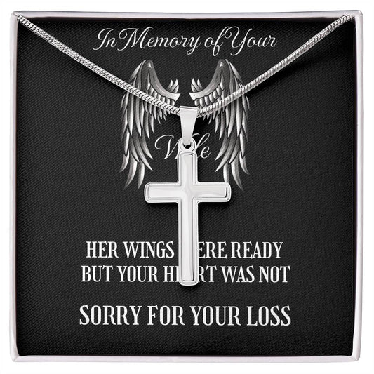 Cross Necklace In Memory of your Wife