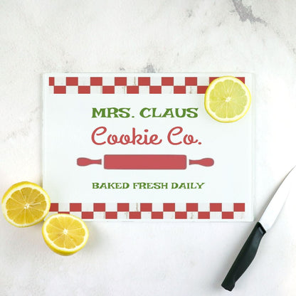 Cutting Board Lrg. (15.75" x 11.5") Mrs Claus Cooking Co. Baked fresh Daily Christmas decoration