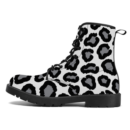 Synthetic Leather Boots Leopard print decoration