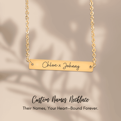 Name Tag Horizontal Bar Necklace To my Wife, You make my Life Merry and Bright