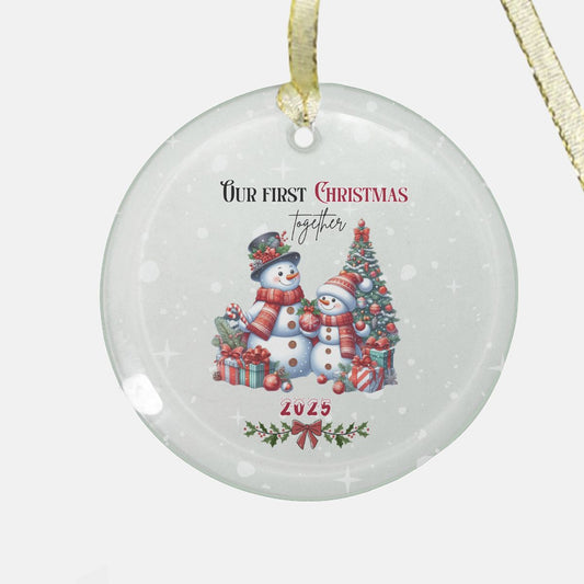 Christmas Ornament - Clear Glass (Round) Our first Christmas Together