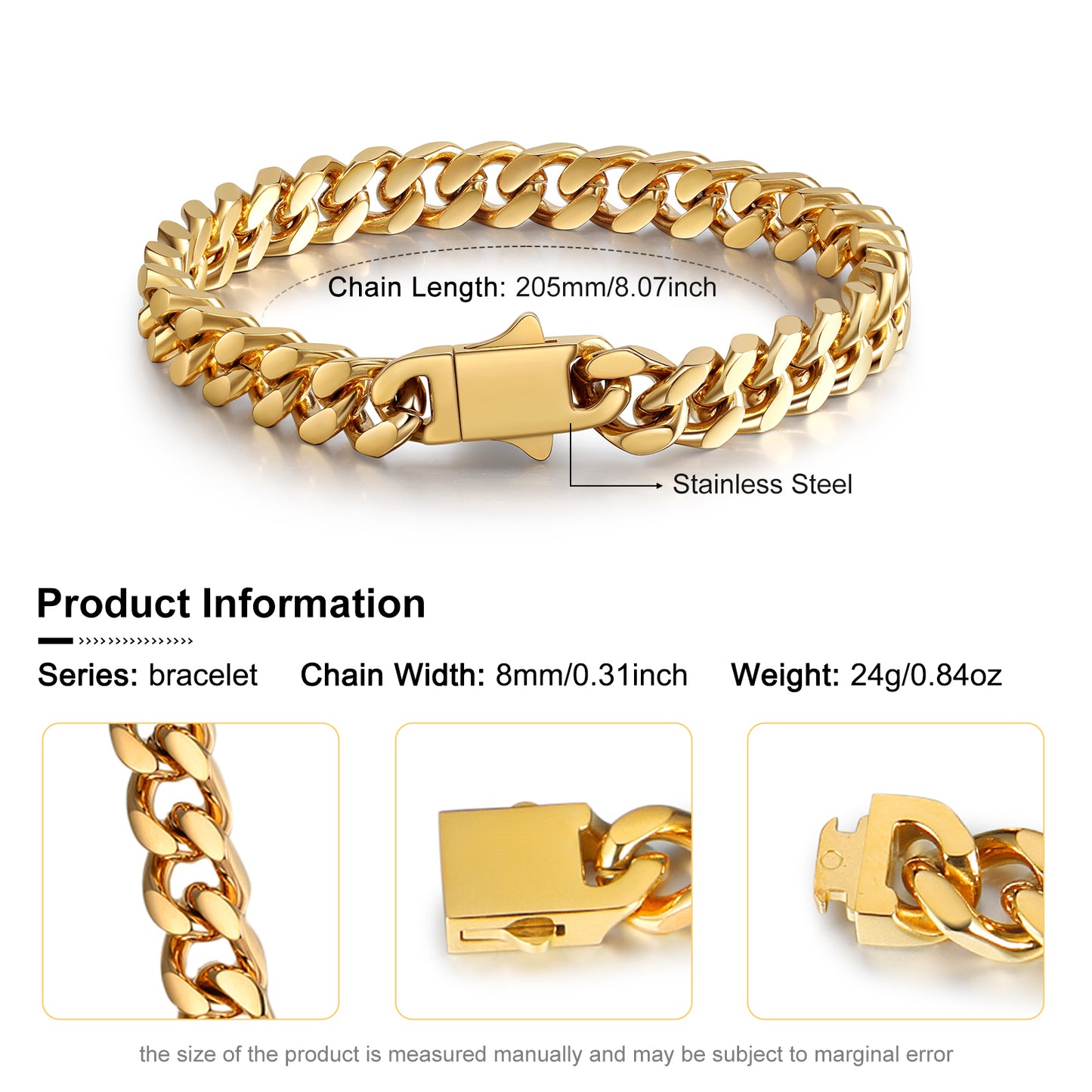 Cuban Link Stainless Steel Bracelet