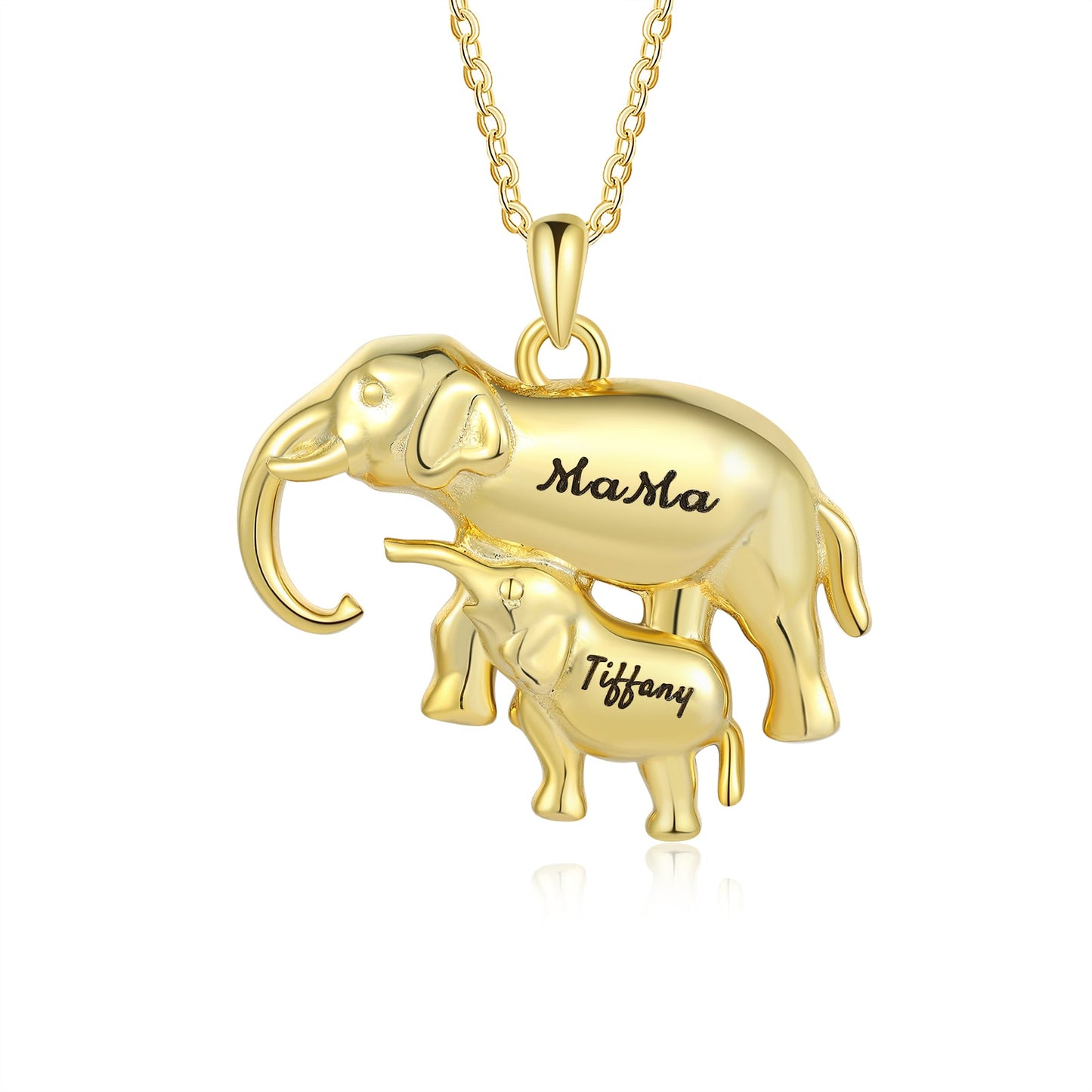 Custom Elephant Mother and Child Necklace