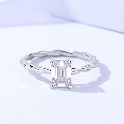 925 Sterling Silver Moissanite Ring