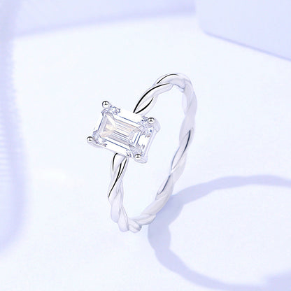 925 Sterling Silver Moissanite Ring