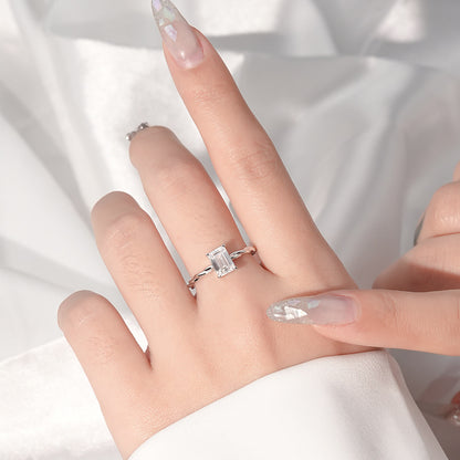 925 Sterling Silver Moissanite Ring