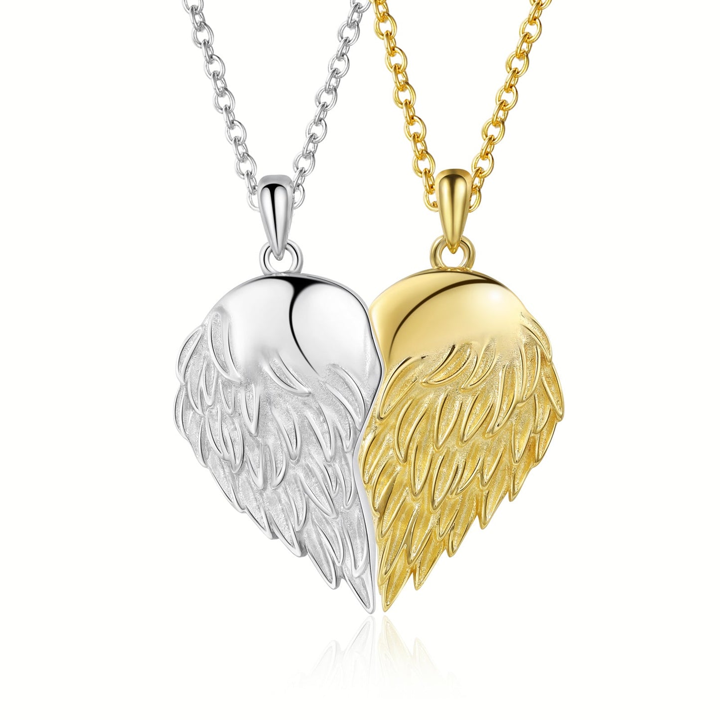 Custom Couple Necklace Angel Wings