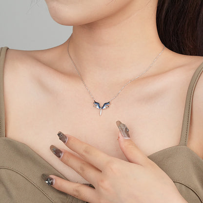 925 Sterling Silver Angel Wings Necklace