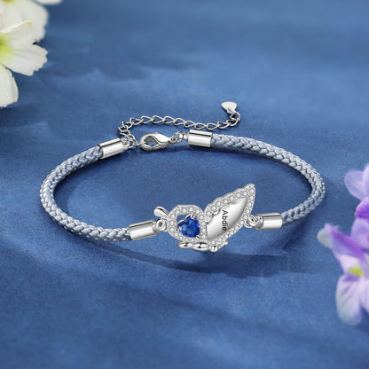 Custom Birthstone Butterfly Bracelet