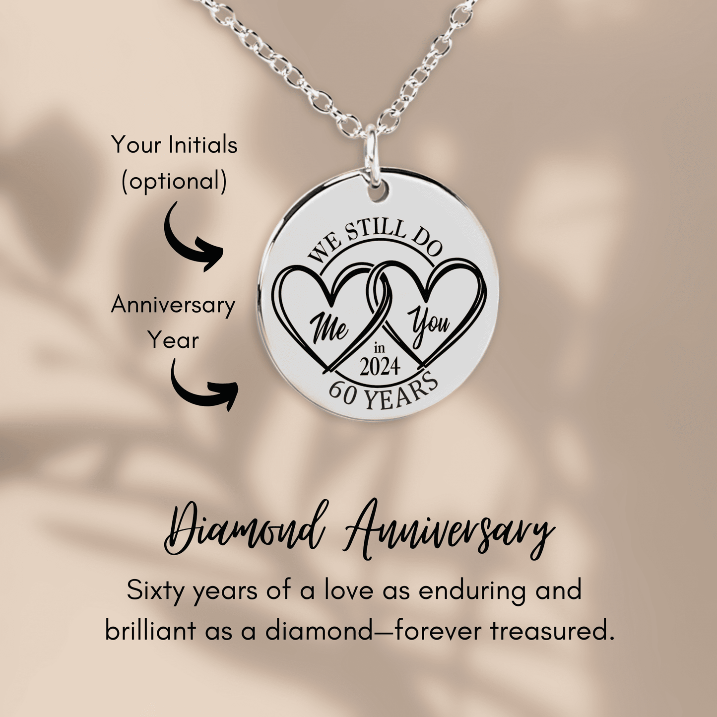 60th Years Anniversary Coin Necklace