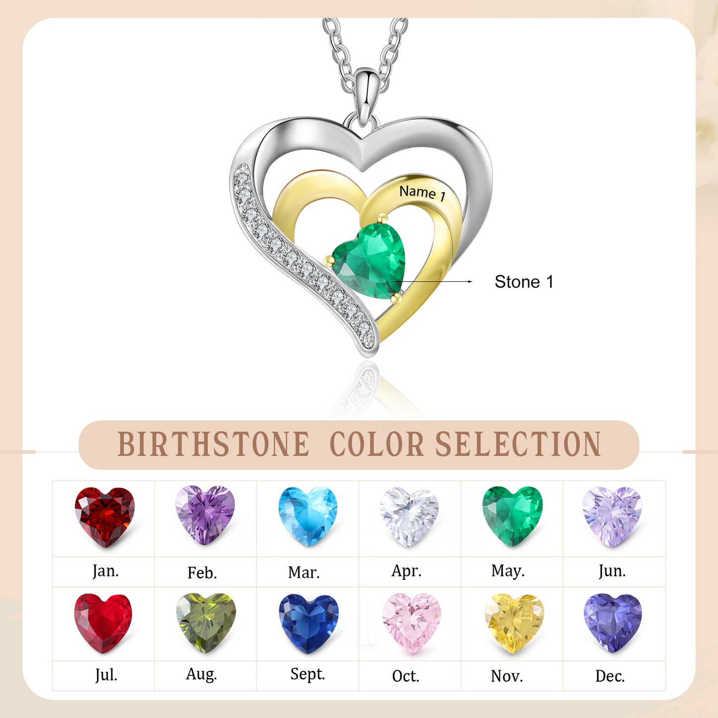 Handcrafted 925 Sterling Silver Custom Birthstone Necklace | Jewelry Luxe Store