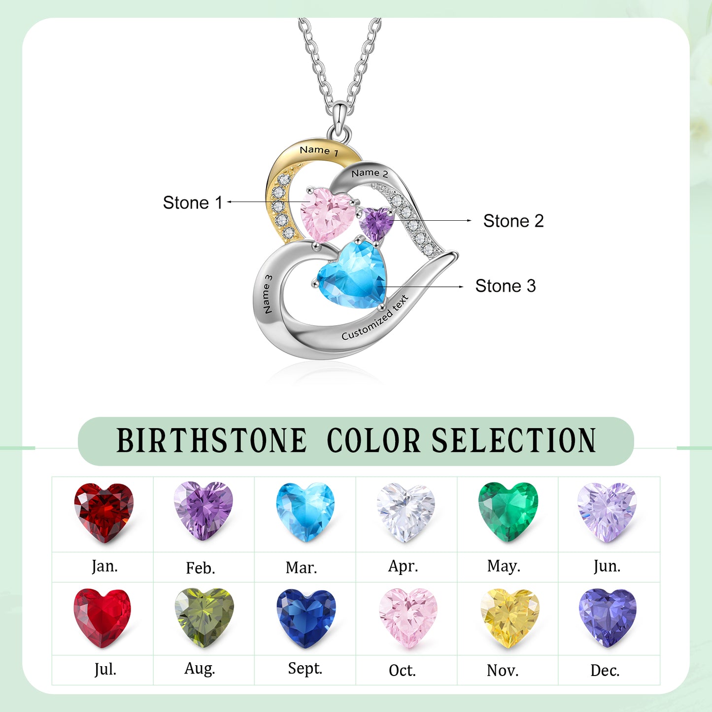 Handcrafted 925 Sterling Silver Custom Birthstone Necklace | Jewelry Luxe Store