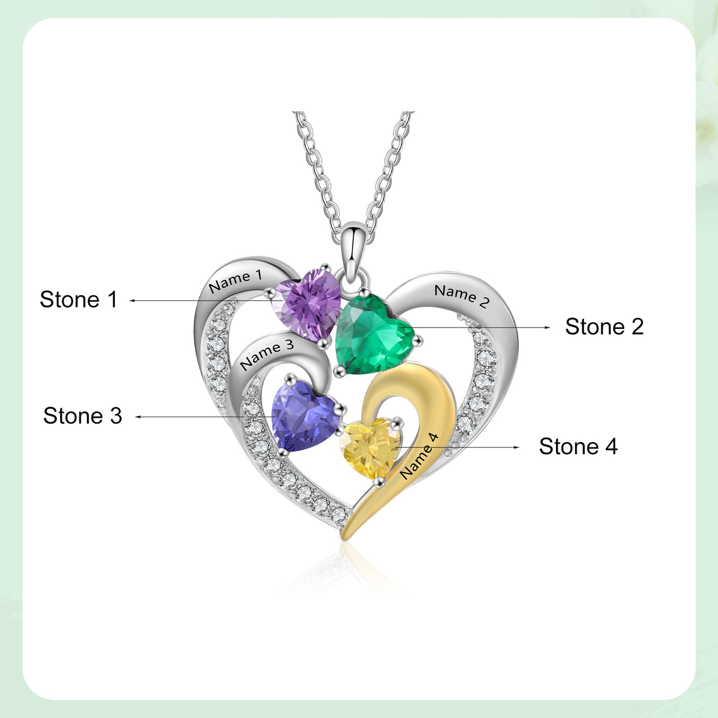 Handcrafted 925 Sterling Silver Custom Birthstone Necklace | Jewelry Luxe Store