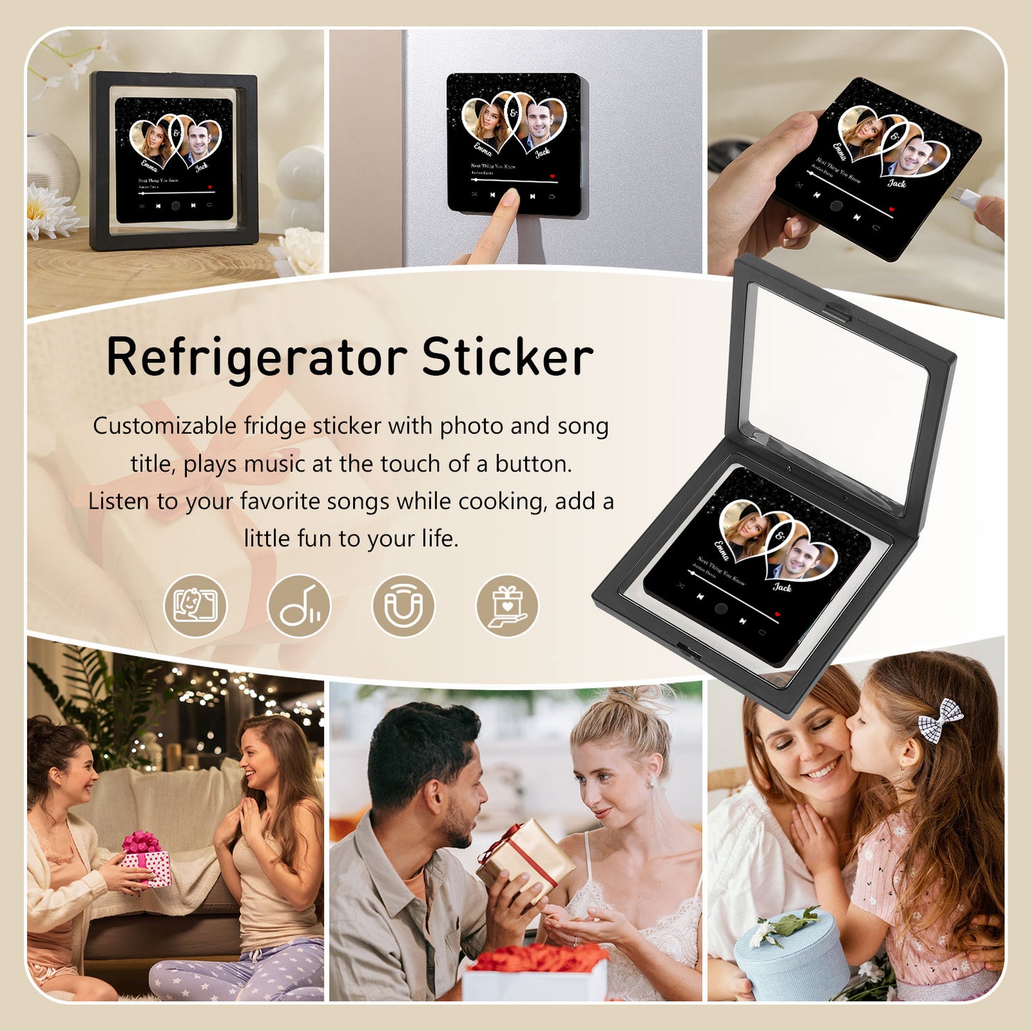 Personalized Decorative Refrigerator Magnets – Custom Name or Message – Cute Fridge Decor Gift