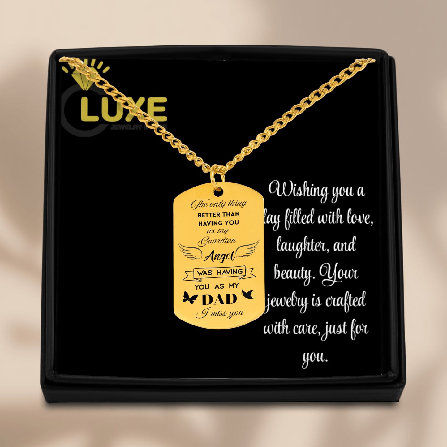 Cuban Tag Necklace dad memorial