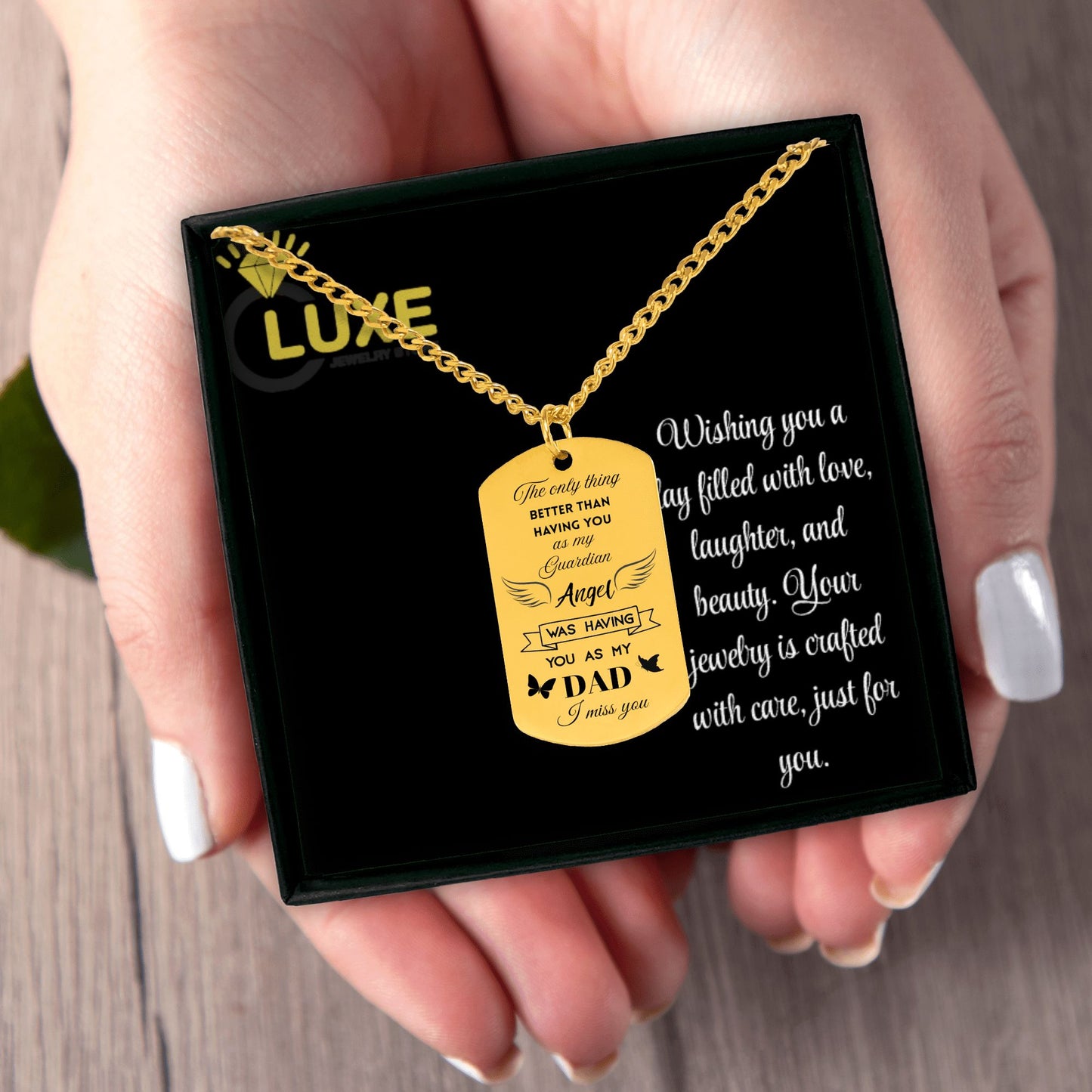 Cuban Tag Necklace dad memorial