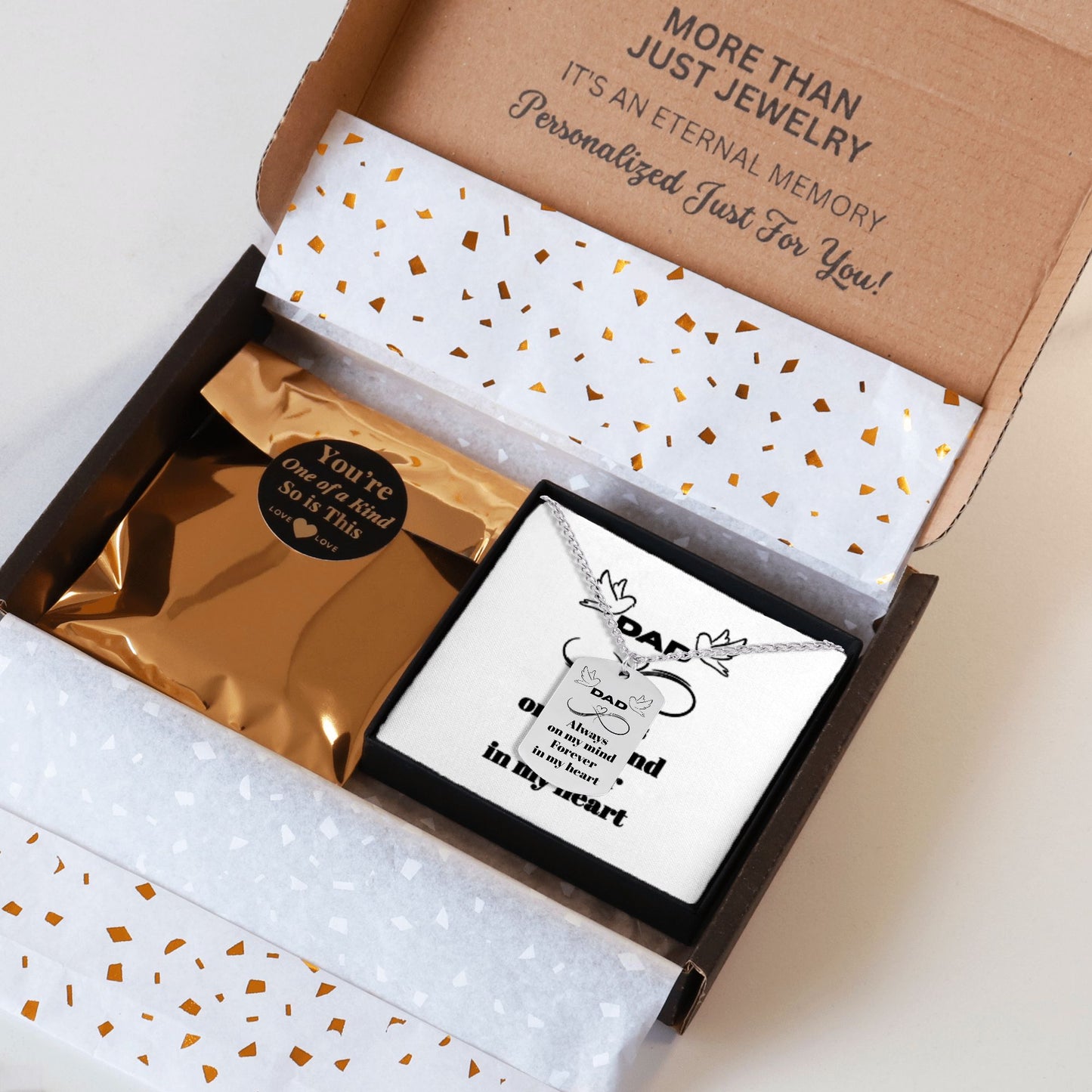 Cuban Tag Necklace Dad Memorial Engraved Dog Tag Necklace