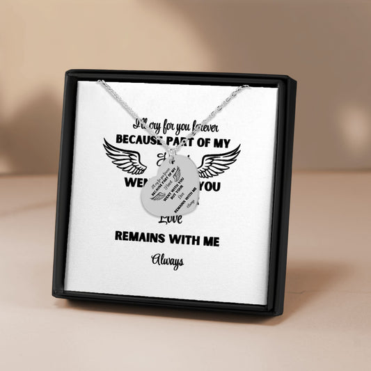 Heart Necklace I'll cry for you forever, memorial necklace, gift for her, gift for widow