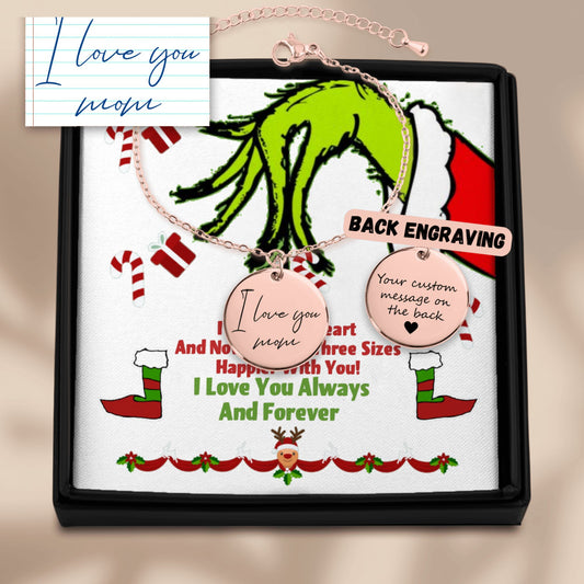 Handwritten Bracelet Christmas Grinch design