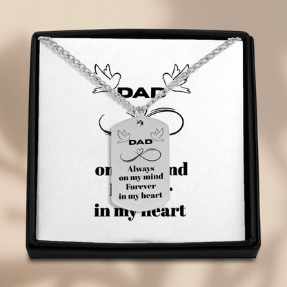 Cuban Tag Necklace Dad Memorial Engraved Dog Tag Necklace