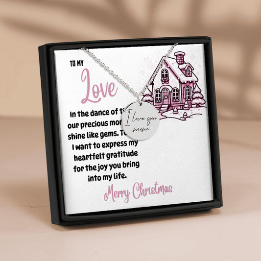 Custom Necklace Handwritten Pendant To my Love Christmas design