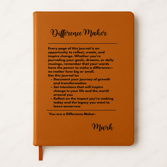 Premium Engraved Notebook (A5) Difference maker personalized