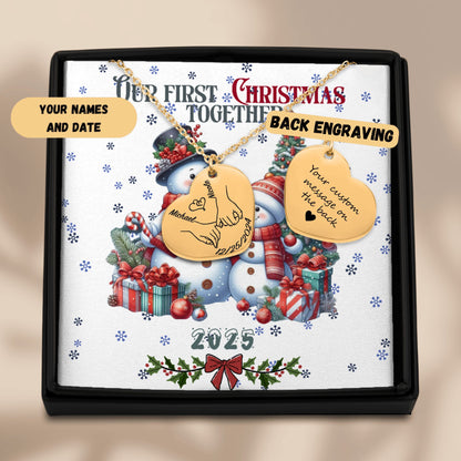Our First Christmas Together – Personalized Heart Necklace