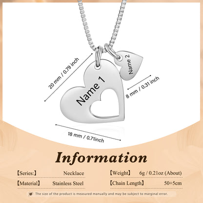 Engraved Name Heart Necklace