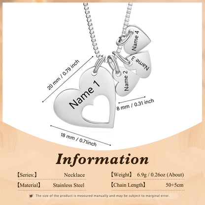 Engraved Name Heart Necklace