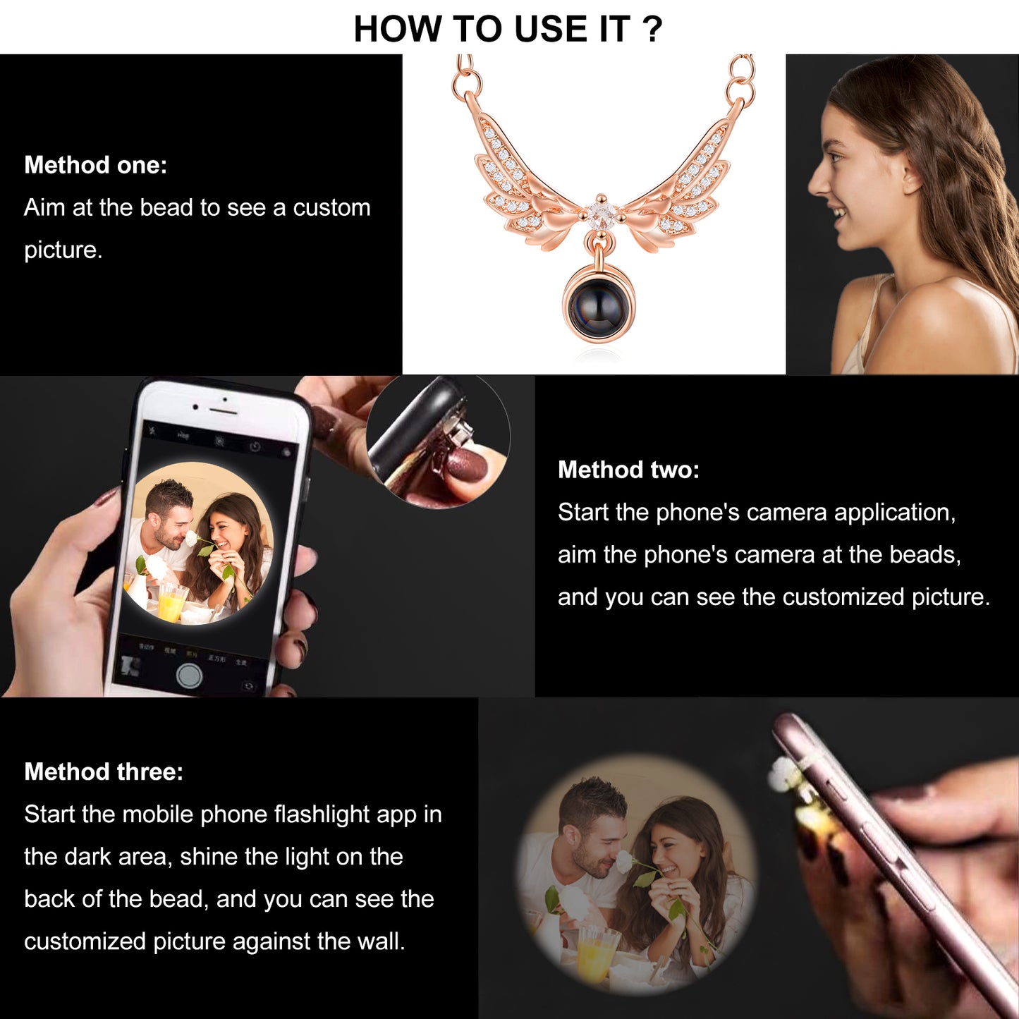 Custom Photo Projection Necklace