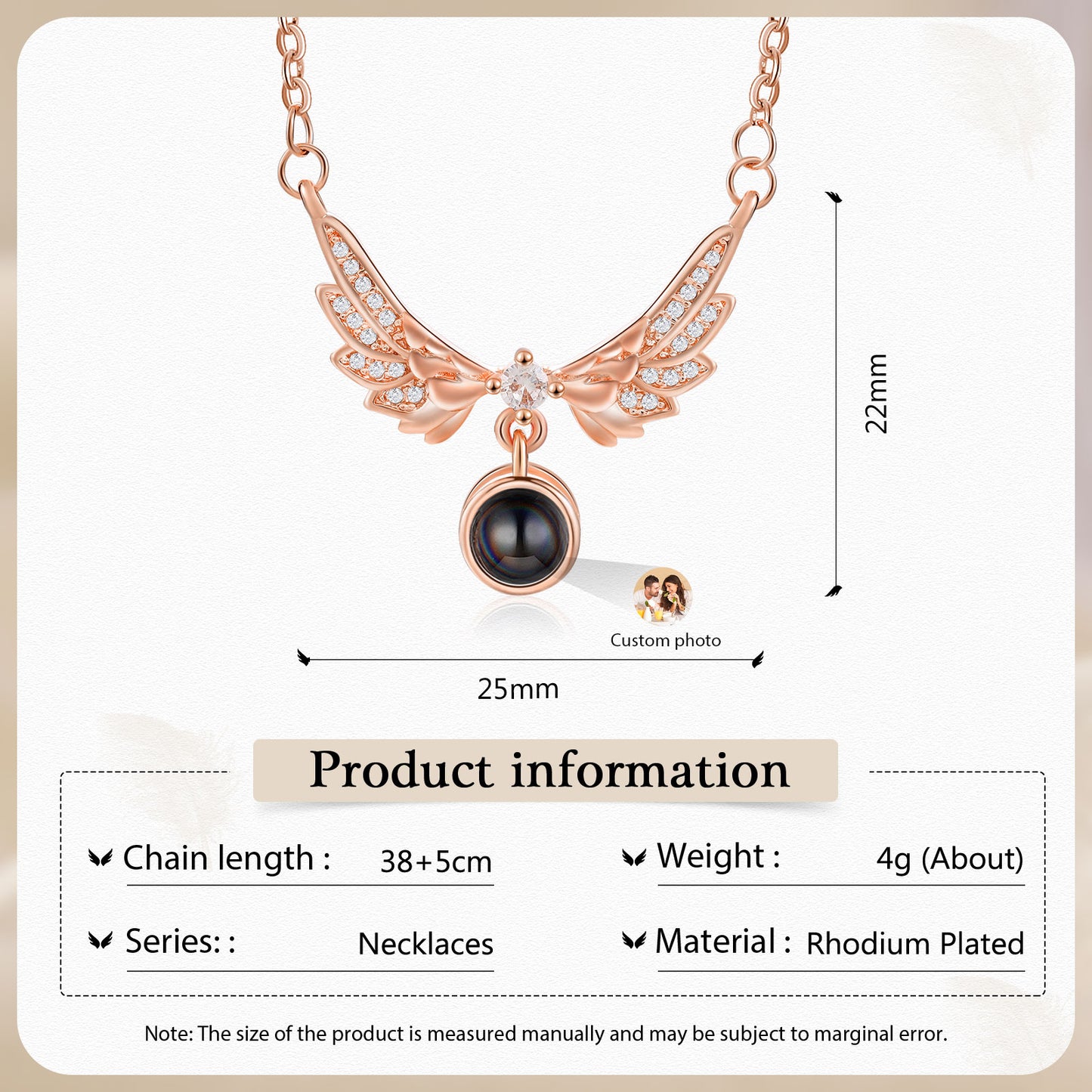 Custom Photo Projection Necklace
