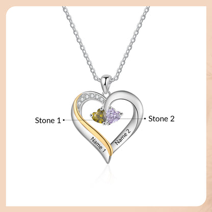 925 Sterling silver Custom Birthstone Engraved Necklace