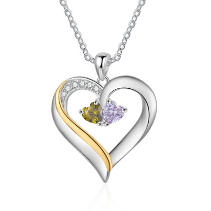 925 Sterling silver Custom Birthstone Engraved Necklace