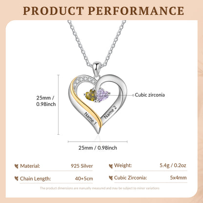 925 Sterling silver Custom Birthstone Engraved Necklace