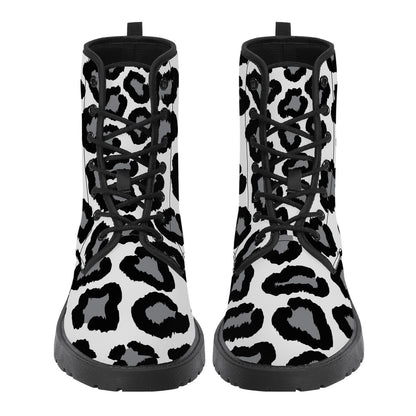 Synthetic Leather Boots Leopard print decoration