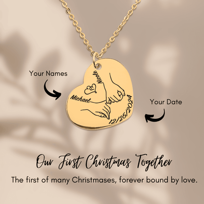 Our First Christmas Together – Personalized Heart Necklace