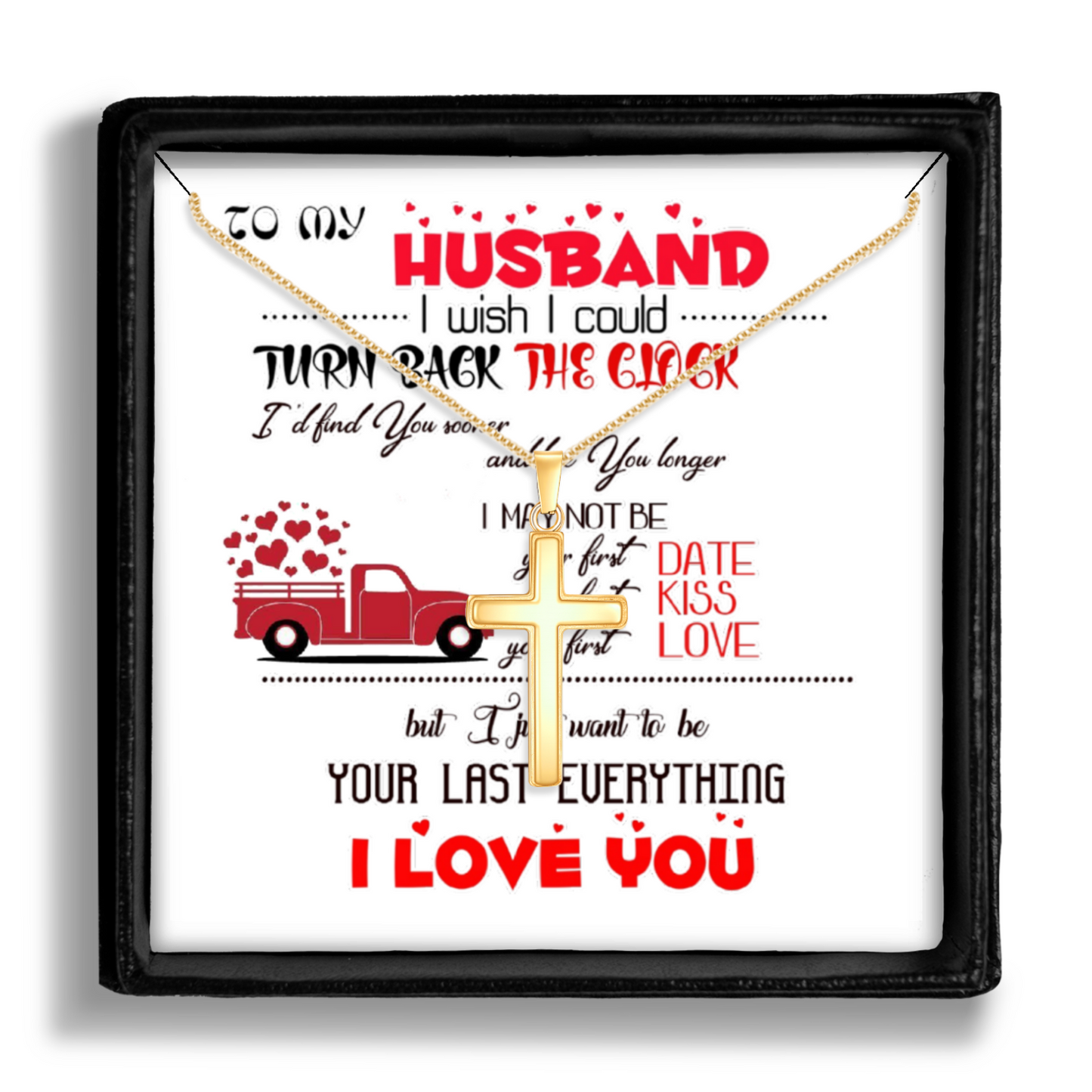 To My Husband – Gold Polished Stainless Steel Necklace | Sentimental Gift for Him