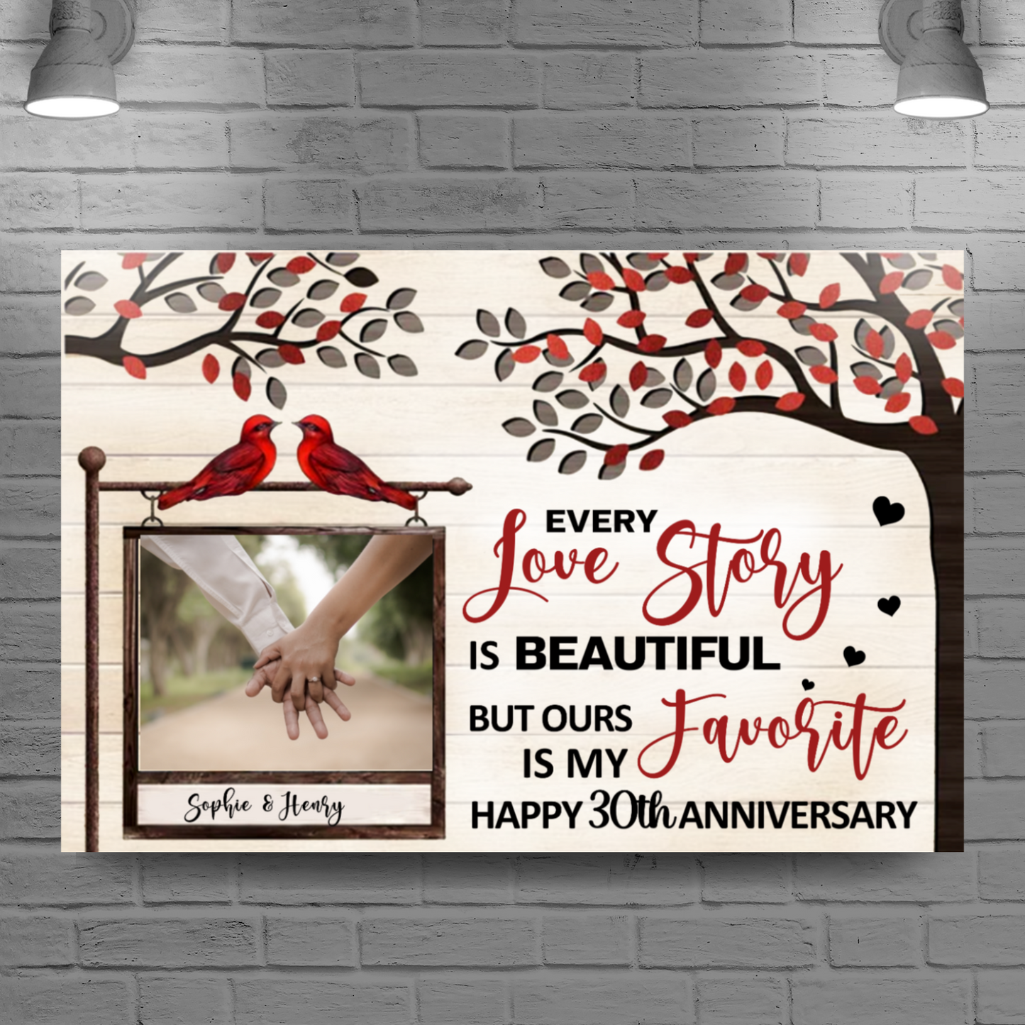 Romantic Canvas Wall Art – Stretched Love Decor for Home, Wedding, or Anniversary Gift