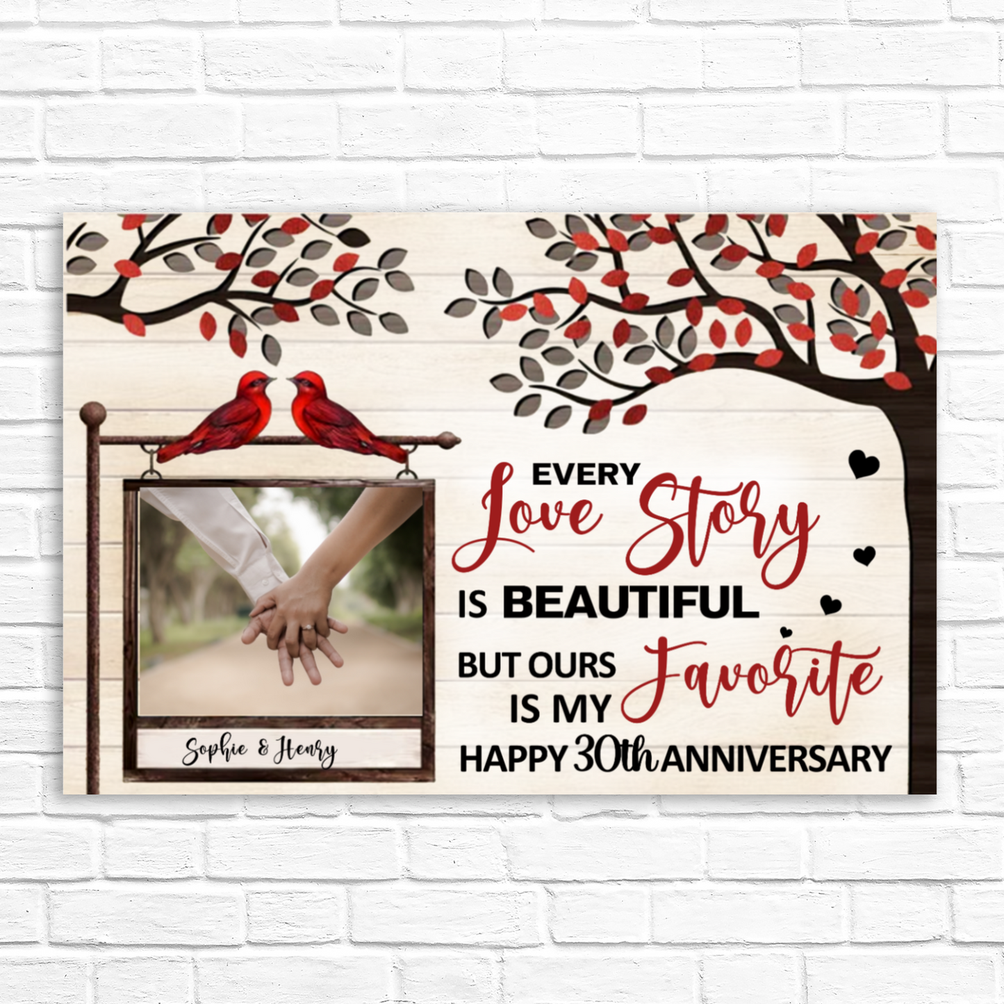 Romantic Canvas Wall Art – Stretched Love Decor for Home, Wedding, or Anniversary Gift