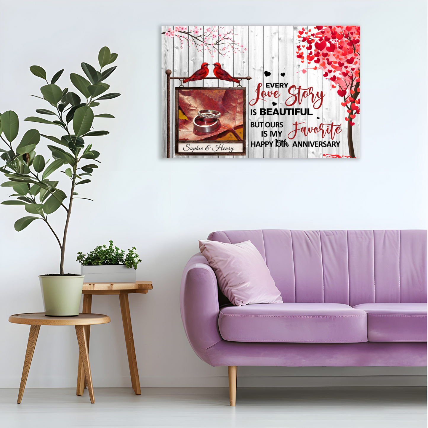 Personalized romantic acrylic wall art featuring couple's names and special date, custom anniversary gift for husband and wife, modern minimalist decor