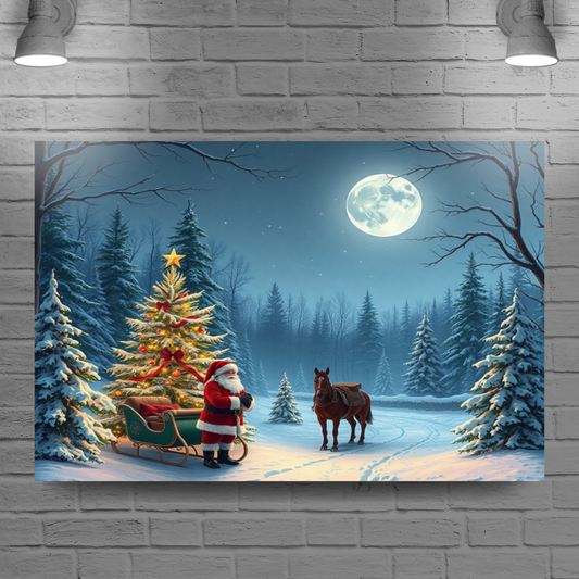 Winter Christmas Scenery Wall Art Canvas